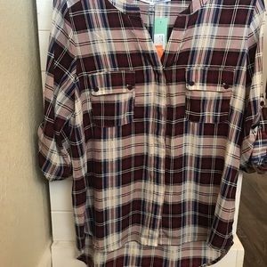 Plaid button down shirt